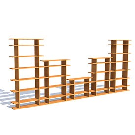 15 Wide 3-tier bookshelf 3D Object | FREE Artlantis Objects Download